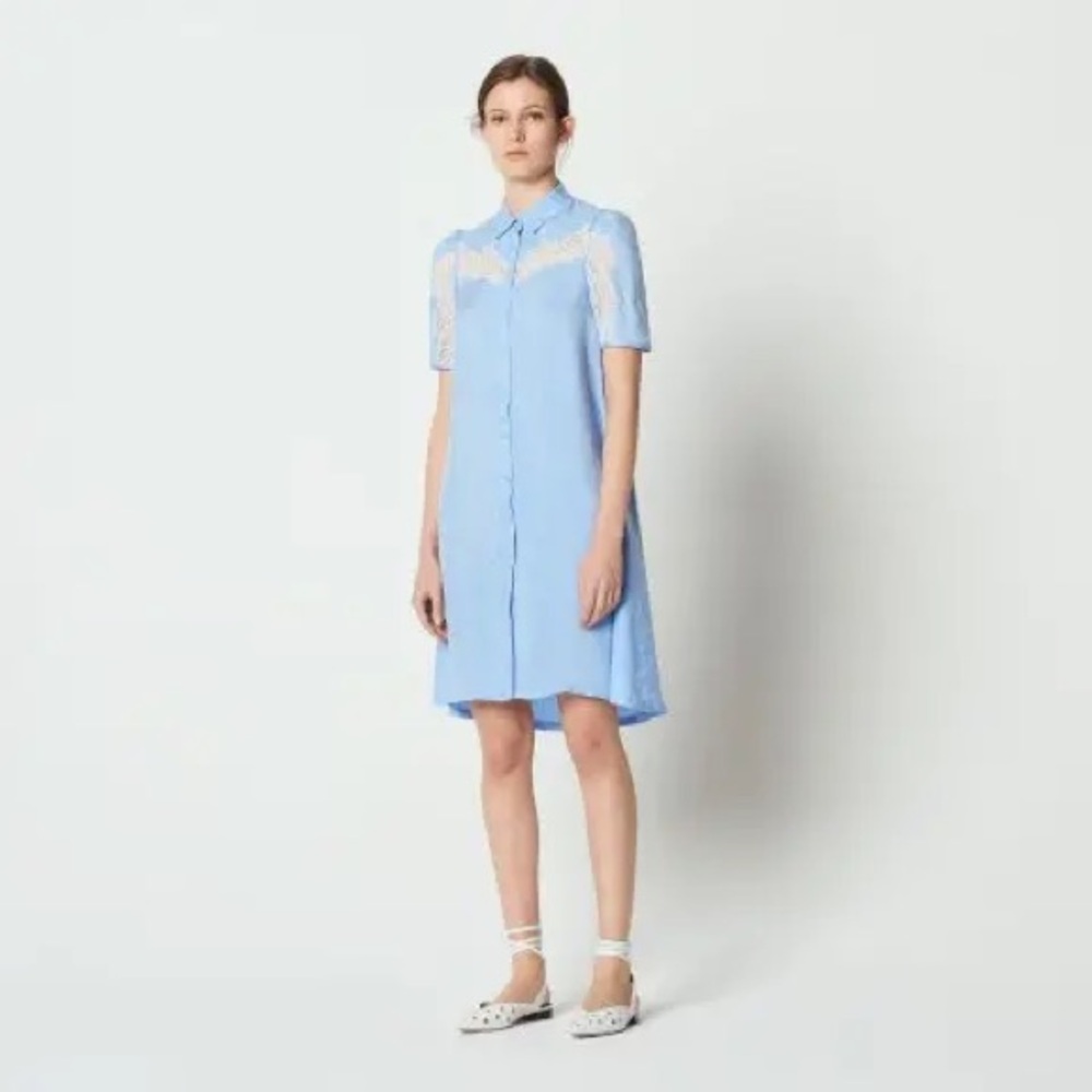 Sandro Lace Button Down Dress